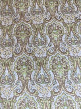 Paisley-Print Home Bedding Sheet Set in Beige, Light Blue & Green